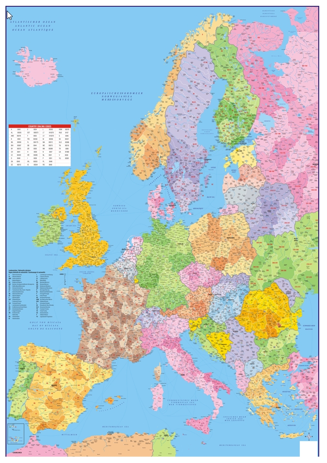 Avrupa posta kodları haritası